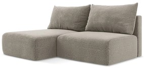 Béžová rozkladacia/s úložným priestorom rohová pohovka (ľavý roh) Kalena – Makamii