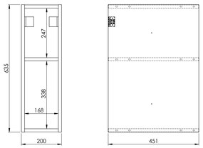 Elita Look 20 Duo, policová skrinka 20x45x64 cm PDW, biela matná, ELT-167618