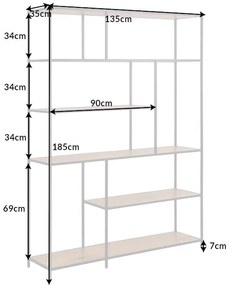 Polica Slim Line 185x135cm dub divoký čierny