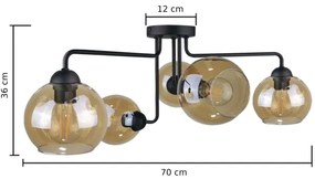 Prisadený luster MONDE BLACK 5xE27/60W/230V