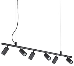 Ideal Lux - LED Luster na lanku DYNAMITE 6xGU10/7W/230V čierna