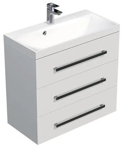 Kúpeľňová skrinka s umývadlom SAT Cube Way 80x76,5x40 cm biela lesk CUBE2803BL, 1 ks