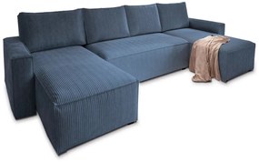 Tmavomodrá sedacia súprava do U SMART COSARO 295x140 cm