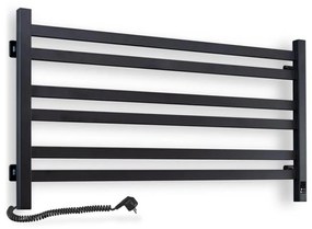 Kúpeľňový rebríkový radiátor s termostatom AVANGARD 316W/230V 50,6 cm IP44 čierny ľavý