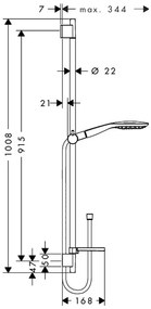 Hansgrohe Raindance Select E, sprchová súprava 150 3jet so sprchovou tyčou 90 cm, chrómová, HAN-27857000