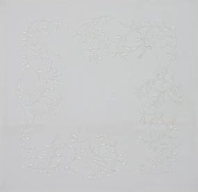 Dekoračná obliečka na vankúš LEAFY LACE 40x40 cm, biela