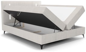 Manželská posteľ 200 cm Ortega Comfort (svetlosivá) (s roštom a matracom, s úl. priestorom) (s LED osvetlením). Vlastná spoľahlivá doprava až k Vám domov. 1082745