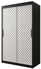 Skriňa Jodełka 1 120 čierna/biely/čierna