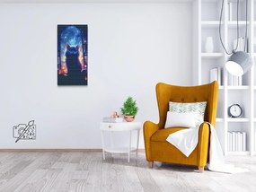 Gario Diamantové maľovanie Mačka v okne Rozmery: 40 x 80 cm, Rámovanie: S vnútorným rámom, Diamanty: Okrúhle