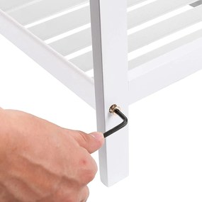 Bambusová 2-úrovňová polica, biela