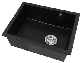Gamma Decor 5040, 1-komorový granitový drez 560x460x180 mm, čierna so zlatými bodmi, GMA-ZLE000180