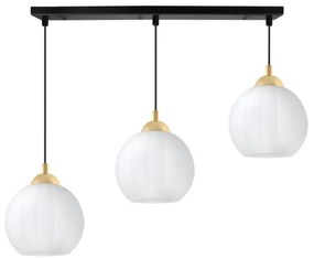 Závesné svietidlo Costa, 3x biele sklenené tienidlo, b/g