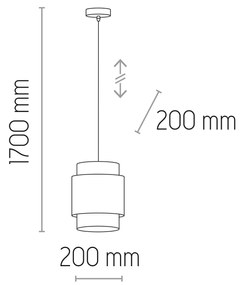 TK-LIGHTING Závesný škandinávsky luster BOHO, 1xE27, 60W, okrúhly, biely