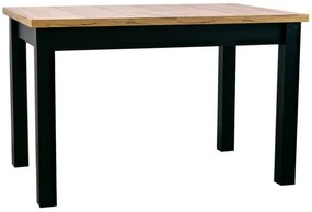 Rozkladací jedálenský stôl COBALT 120x80 + 40 - dub wotan/čierna