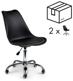 ModernHome Kancelárska otočná stolička s vankúšom - čierna