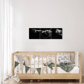 Obraz - Úder päsťou (s hodinami) (90x30 cm)