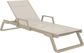 TROPIC ARM záhradné lehátko taupe/taupe