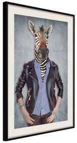 Artgeist Plagát - Zebra Ewa [Poster] Veľkosť: 40x60, Verzia: Zlatý rám s passe-partout