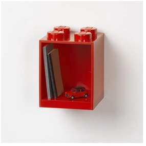 Detská červená nástenná polica LEGO® Brick 4