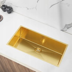 Erga HD, 1-komorový oceľový drez 740x440x210 mm, zlatá, ERG-MLS-HD7444G