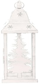 Lampáš kovový Ihličnan, biely, 31 cm