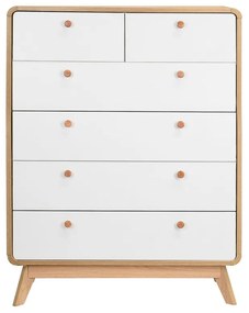 Vysoká komoda v dekore duba v bielo-prírodnej farbe 81x104 cm Caitlin – Støraa
