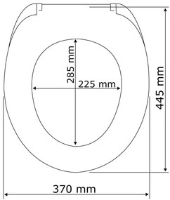 Biele WC sedadlo s jednoduchým zatváraním Wenko Rieti, 44,5 x 37 cm