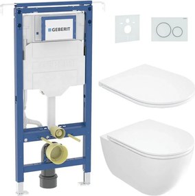 Závesné WC + sedátko ROUND + tlačidlo SIGMA + podomietkový modul + podložka