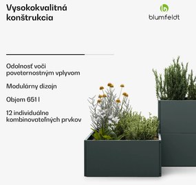 Blumfeldt Versagrow vyvýšený záhon s 12 modulmi, individuálny tvar, hrúbka 1 mm, nehrdzavejúca oceľ