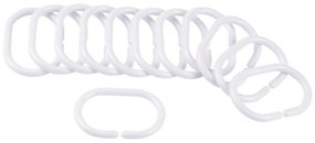 Biele háčiky k sprchovému závesu v súprave 12 ks 4 cm Vitamine – douceur d'intérieur