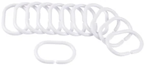 Biele háčiky k sprchovému závesu v súprave 12 ks 4 cm Vitamine – douceur d'intérieur