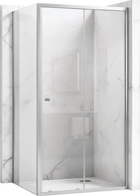 Sprchový kút REA PRIMO SLIDE 100/dvere x 70/zástena cm, chróm/transparent - bez vaničky