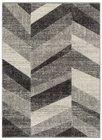 Koberec FEEL 5673/16811 HERRINGBONE čierny / sivý / krémový