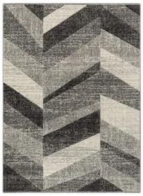 Koberec FEEL 5673/16811 HERRINGBONE čierny / sivý / krémový