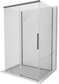 Mexen Rox-3S, 3-stenný sprchový kút 120 x 75 cm, 8mm číre sklo, grafitový profil, 8C2-120-075-66-00-3S