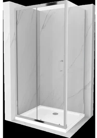 Mexen Apia sprchová kabína, posuvné dvere 100 x 90 cm, transparentnéné, chrómová + závesný bidet Flat - 840-100-090-01-00-4010