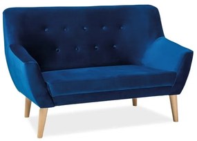 Sedacia súprava Nordic II Velvet, modrá / prírodné drevo