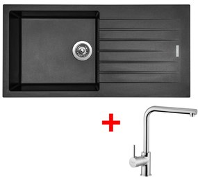 Set Sinks PERFECTO 1000 Metalblack + ELKA Chróm