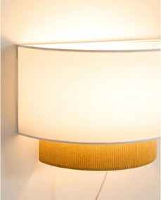 Detské nástenné svietidlo v horčicovej farbe/bielej s textilným tienidlom Bianella – Kave Home