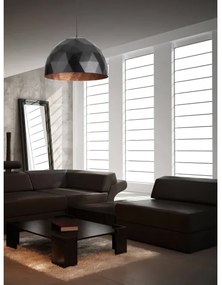 Luster na lanku DIAMENT 1xE27/60W/230V pr. 35 cm čierna/medená