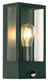 Vonkajšia nástenná lampa tmavozelená s pohybovým senzorom IP44 - Rotterdam