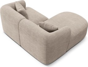 Svetlohnedá menčestrová rohová pohovka (ľavý roh/s leňoškou) Campi – Cosmopolitan Design