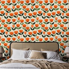 Fototapeta - Vzor s tulipánmi (147x102 cm)