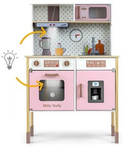 Detská drevená kuchynka Milly Mally Bjorn rúžová