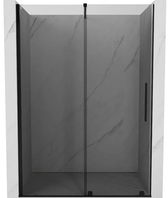 Mexen Velar, posuvné sprchové dvere do otvoru 140 cm, 8mm šedé sklo, čierna matná, 871-140-000-41-70