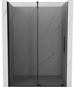 Mexen Velar, posuvné sprchové dvere do otvoru 140 cm, 8mm šedé sklo, čierna matná, 871-140-000-41-70