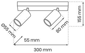 Bodové svietidlo HUDSON 2xGU10/8W/230V čierna