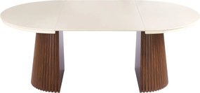 Vintino Jedálenský stôl NEVIO 120–160–200 × 120 cm – kašmír / orech