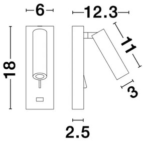 Moderné nástenné svietidlo Fuse 6 biele