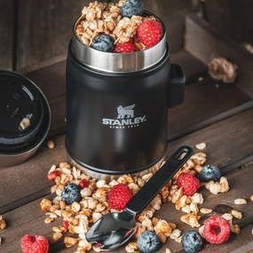 STANLEY termoska jedálenská 400ml s lyžicou/vidličkou čierna mat